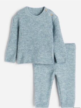 H&M Heather Blue Knit Set